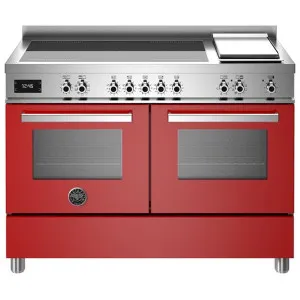 Bertazzoni 120cm Induction Cooktop & Griddle Plate Freestanding Double Oven PRO125I2EROT by Bertazzoni, a Cooktops for sale on Style Sourcebook