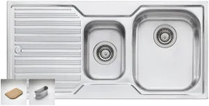 Oliveri Diaz 1 and 1/2 Bowl Left Hand Drainer Sink DZ102 by Oliveri, a Kitchen Sinks for sale on Style Sourcebook