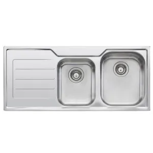 Oliveri Flinders 1 and 3/4 Bowl Topmount Sink with Left-Hand Drainer FL112-NTH by Oliveri, a Kitchen Sinks for sale on Style Sourcebook