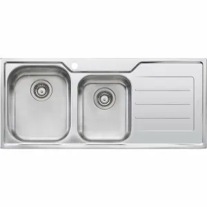 Oliveri Flinders 1 and 3/4 Bowl Topmount Sink with Right Hand Drainer FL111 by Oliveri, a Kitchen Sinks for sale on Style Sourcebook
