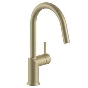 Fantini Nostromo Sink Mixer with Pull Out Hose - Matte British Gold PVD 42P61852FZ by Fantini, a Kitchen Taps & Mixers for sale on Style Sourcebook