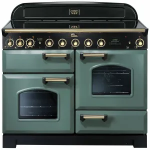 Falcon 110cm Mineral Green Induction Classic Deluxe Freestanding Oven CDL110EIMGBR by Falcon, a Cooktops for sale on Style Sourcebook