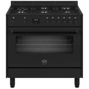 Bertazzoni 90cm Master Series Dual Fuel Matte Black Freestanding Oven MPL96L1ETNC by Bertazzoni, a Cooktops for sale on Style Sourcebook