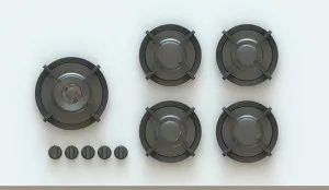 Pitt Enep 5 Burner Natural Gas Cooktop Black Brass ENEP5BTNG by Pitt, a Cooktops for sale on Style Sourcebook