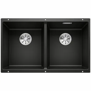 Blanco SUBLINE 350/350-U Double Bowl Undermount Sink Black SUB350350UBK5 by Blanco, a Kitchen Sinks for sale on Style Sourcebook