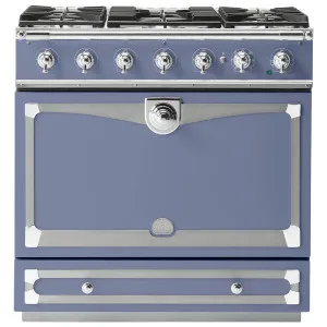 La Cornue Albertine 90cm Dual Fuel Freestanding Oven Paris Blue with Polished Chrome ALB90DFPB-C by La Cornue, a Cooktops for sale on Style Sourcebook