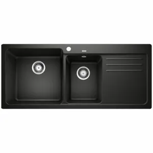 Blanco Bowl and 3/4 Inset Sink with Right Hand Drainer Black NAYA8SBK5 by Blanco, a Kitchen Sinks for sale on Style Sourcebook