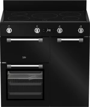 Beko 90 cm Black Induction Multi Door Freestanding Oven BRC916IMB by null, a Cooktops for sale on Style Sourcebook