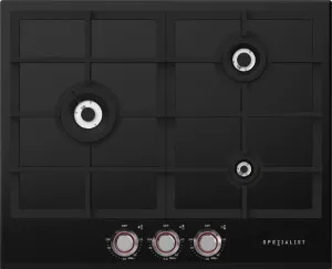 Spezialist 64cm Vitro Ceramic 3 Burner Gas Cooktop S30643VCNG by null, a Cooktops for sale on Style Sourcebook