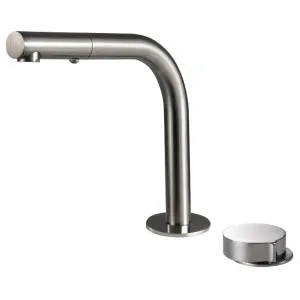 Rogerseller Eccentric Hob Sink Mixer and Outlet with Pull Out Spray - Brushed Nickel 360600405207 by Rogerseller, a Kitchen Taps & Mixers for sale on Style Sourcebook