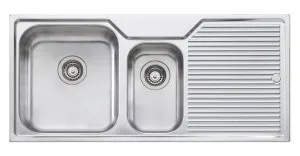 Oliveri Nu-Petite 1 and 1/2 Bowl Right Hand Drainer Topmount Sink NP601NTH by Oliveri, a Kitchen Sinks for sale on Style Sourcebook