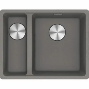 Franke Maris 340/150mm 1 and 1/2 Bowl Left Flushmount Sink with Extension Drainer Stone Grey MRG260-SBLSGFPC by Franke, a Kitchen Sinks for sale on Style Sourcebook