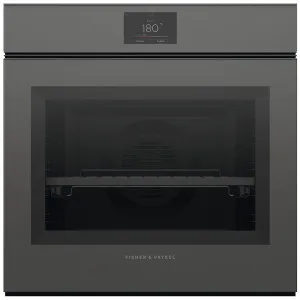 Fisher & Paykel Fisher Paykel 60cm Series 9 Minimal Handleless Pyrolytic Oven-Grey Glass OB60SMPTNG1 by null, a Ovens for sale on Style Sourcebook