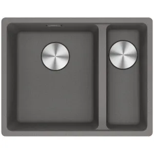 Franke Maris 340/150mm 1 and 1/2 Bowl Right Flushmount Sink with Extension Drainer Stone Grey MRG260SBRSG-FPC by Franke, a Kitchen Sinks for sale on Style Sourcebook
