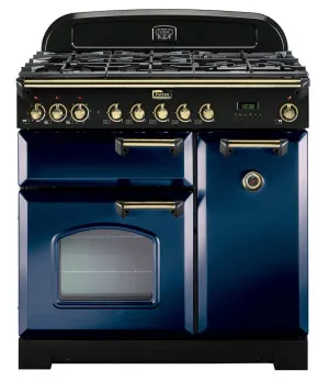 Falcon 90cm Classic Deluxe Royal Blue Dual Fuel Freestanding Oven CDL90DFRB-BR by Falcon, a Cooktops for sale on Style Sourcebook