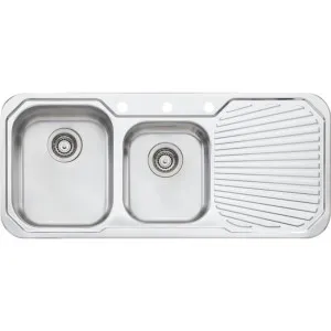 Oliveri Petite 1 and 3/4 Bowl Right Hand Drainer Topmount Sink PE311 by Oliveri, a Kitchen Sinks for sale on Style Sourcebook
