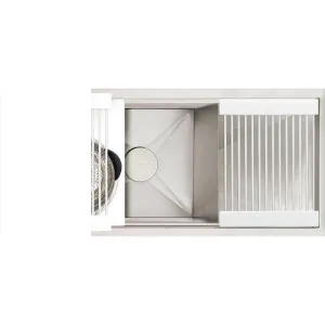 The Galley Ideal WorkStation 30S + DryDock Kit White Resin IWS-30-S-DD-12-S-WH by The Galley, a Kitchen Sinks for sale on Style Sourcebook