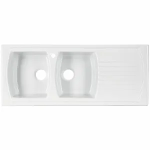 Turner Hastings Lusitano Double Bowl Sink with Right Drainer & Tap Hole 7222-RHD by Turner Hastings, a Kitchen Sinks for sale on Style Sourcebook