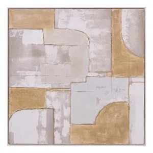 Caramel Drift Box Framed Canvas in 100 x 100cm by OZ Design, a Painted Canvases for sale on Style Sourcebook