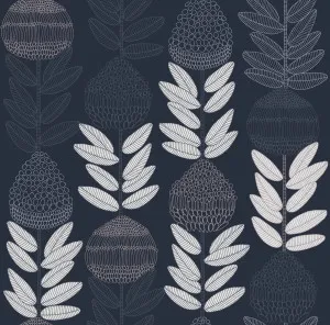 Protea Lines Navy Wallpaper by Urban Road, a Wallpaper for sale on Style Sourcebook