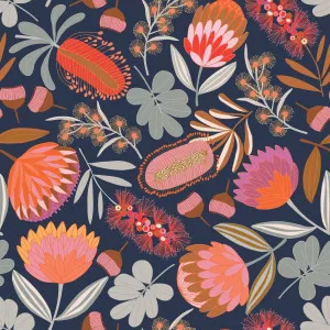 Native Bouquet Navy Wallpaper by Urban Road, a Wallpaper for sale on Style Sourcebook