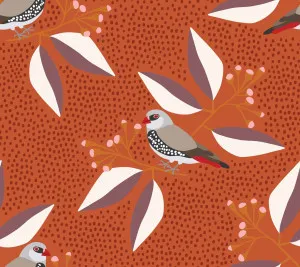 Diamond Firetail Terracotta Wallpaper by Urban Road, a Wallpaper for sale on Style Sourcebook