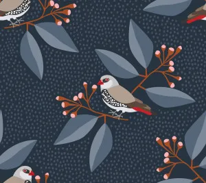 Diamond Firetail Midnight Wallpaper by Urban Road, a Wallpaper for sale on Style Sourcebook