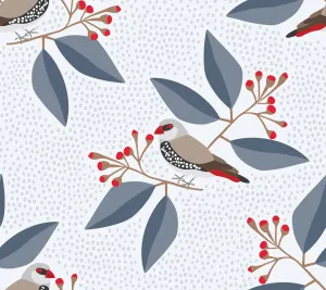 Diamond Firetail Ice Wallpaper by Urban Road, a Wallpaper for sale on Style Sourcebook