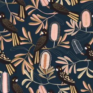 Black Cockatoo Midnight Wallpaper by Urban Road, a Wallpaper for sale on Style Sourcebook