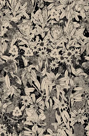 Monochrome Natives II Black Wallpaper by Urban Road, a Wallpaper for sale on Style Sourcebook