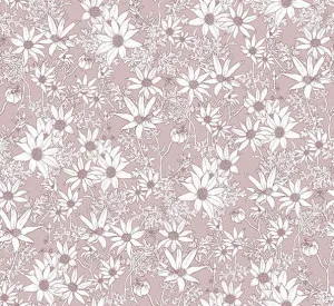 Flannel Flowers Muted Pink Wallpaper by Urban Road, a Wallpaper for sale on Style Sourcebook