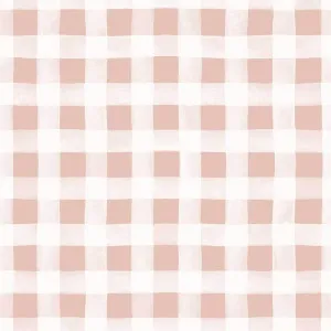 Gingham Coral with White Stripes Wallpaper by Urban Road, a Wallpaper for sale on Style Sourcebook