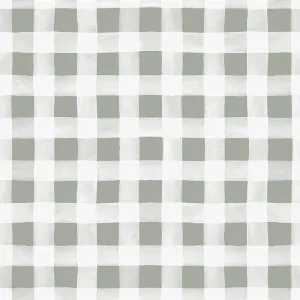 Gingham Pistachio with White Stripes Wallpaper by Urban Road, a Wallpaper for sale on Style Sourcebook