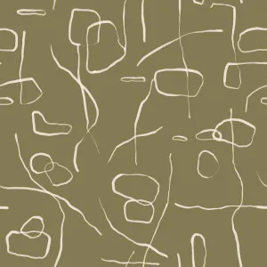 Stone Echoes Olive Green Wallpaper by Urban Road, a Wallpaper for sale on Style Sourcebook