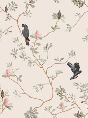 Fluttering Foliage Pink Cloud Wallpaper by Urban Road, a Wallpaper for sale on Style Sourcebook