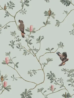 Fluttering Foliage Serene Blue Wallpaper by Urban Road, a Wallpaper for sale on Style Sourcebook