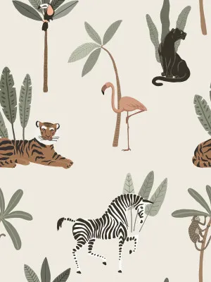 Jungle Party Ivory Dream Wallpaper by Urban Road, a Wallpaper for sale on Style Sourcebook