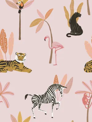 Jungle Party Flamingo Pink Wallpaper by Urban Road, a Wallpaper for sale on Style Sourcebook