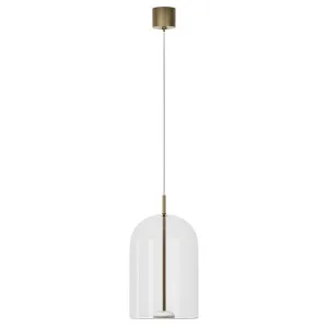 Lighting Republic Elong Air Glass Dome LED Pendant with Elegant Brass Accents Clear by Lighting Republic, a Pendant Lighting for sale on Style Sourcebook
