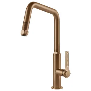 Gessi Officine Pull out Kitchen Mixer Tap Bronze 60053-726 by Gessi, a Kitchen Taps & Mixers for sale on Style Sourcebook