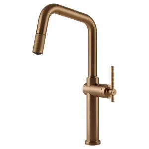Gessi Habito Pull Out Kitchen Mixer Tap Bronze 60652-726 by Gessi, a Kitchen Taps & Mixers for sale on Style Sourcebook