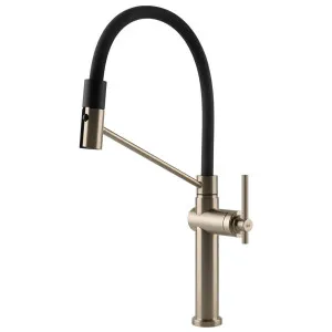 Gessi Habito Semi-Professional Spray Kitchen Mixer Tap Brushed Nickel 60664-149 by Gessi, a Kitchen Taps & Mixers for sale on Style Sourcebook