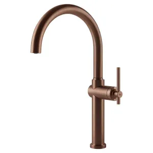 Gessi Habito Swivel Kitchen Mixer Tap Brushed Copper 60670-708 by Gessi, a Kitchen Taps & Mixers for sale on Style Sourcebook