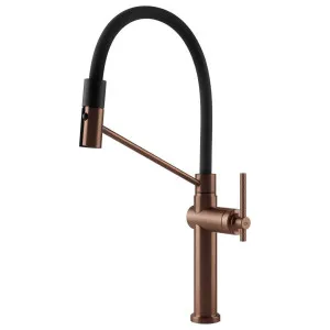 Gessi Habito Semi-Professional Spray Kitchen Mixer Tap Brushed Copper 60664-708 by Gessi, a Kitchen Taps & Mixers for sale on Style Sourcebook