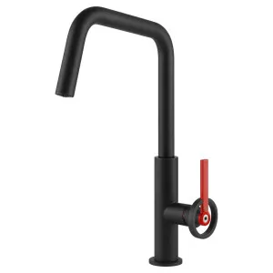 Gessi Officine V Swivel Kitchen Mixer Tap Matte Black 60201-299 by Gessi, a Kitchen Taps & Mixers for sale on Style Sourcebook