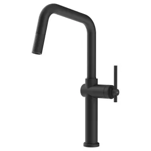 Gessi Habito Pull Out Kitchen Mixer Tap Matte Black 60652-299 by Gessi, a Kitchen Taps & Mixers for sale on Style Sourcebook