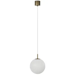 Lighting Republic Orb Air Frosted Glass LED Pendant with Brass Accent Small by Lighting Republic, a Pendant Lighting for sale on Style Sourcebook