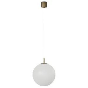 Lighting Republic Orb Air Frosted Glass LED Pendant with Brass Accent Medium by Lighting Republic, a Pendant Lighting for sale on Style Sourcebook
