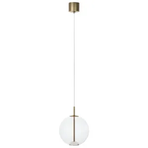 Lighting Republic Orb Air Clear Glass LED Pendant with Brass Accent Small by Lighting Republic, a Pendant Lighting for sale on Style Sourcebook