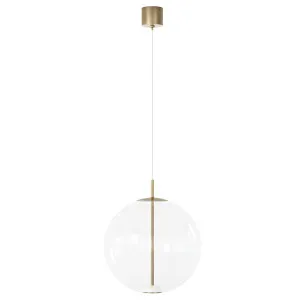 Lighting Republic Orb Air Clear Glass LED Pendant with Brass Accent Large by Lighting Republic, a Pendant Lighting for sale on Style Sourcebook